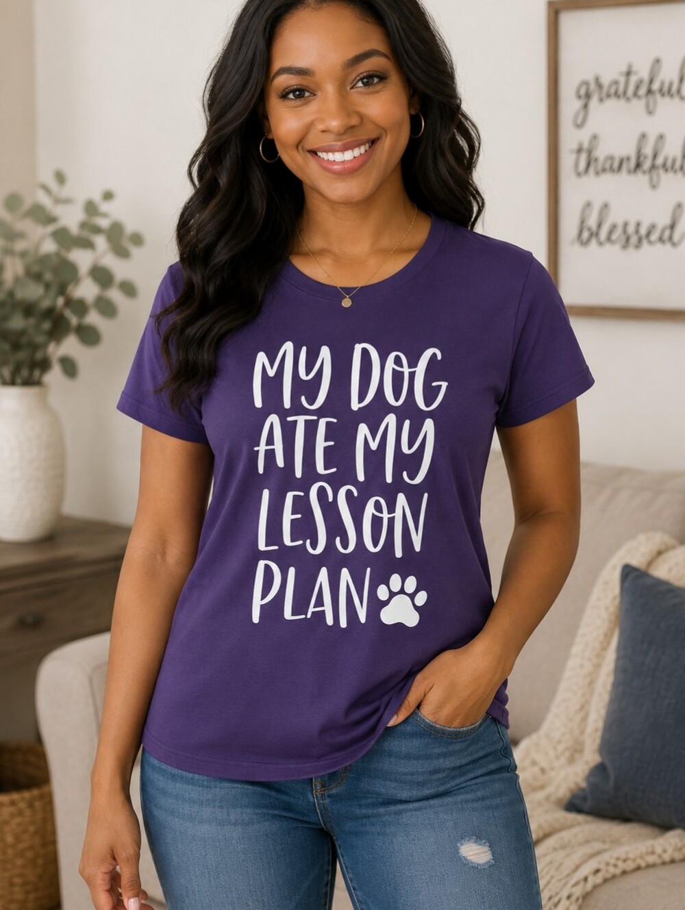 My Dog Ate My Lesson Plan T-Shirt Sz S - NIP